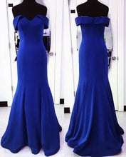 Load image into Gallery viewer, Sexy Long Jersey Sweetheart Mermaid Prom Dresses Off The Shoulder
