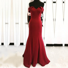 Load image into Gallery viewer, Sexy Long Jersey Sweetheart Mermaid Prom Dresses Off The Shoulder-alinanova
