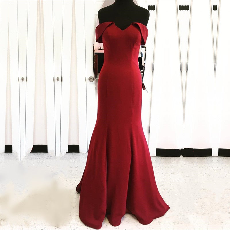 Sexy Long Jersey Sweetheart Mermaid Prom Dresses Off The Shoulder-alinanova