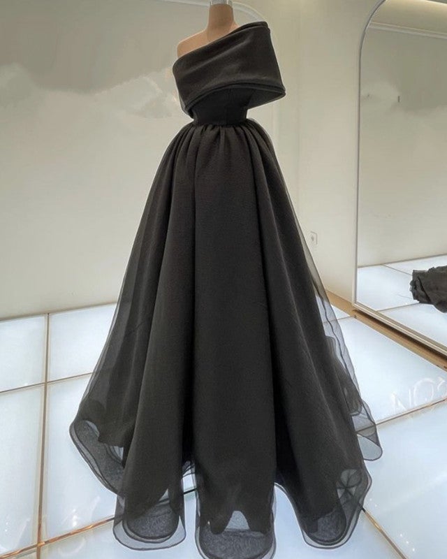 Black Prom Dresses One Shoulder