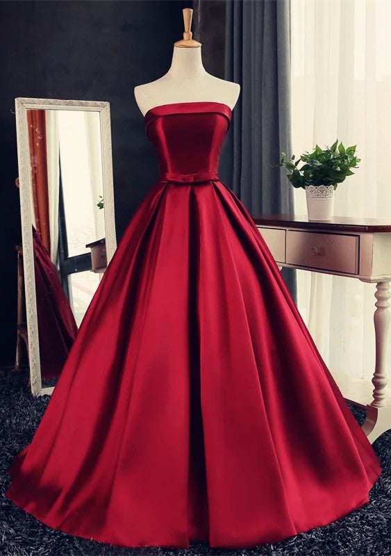 Sexy Long Satin Strapless Ball Gowns Prom Dresses Sexy Long Satin Strapless Ball Gowns Prom Dresses