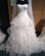 Load image into Gallery viewer, Strapless-Corset-Ruffles-Wedding-Dresses-Ball-Gowns
