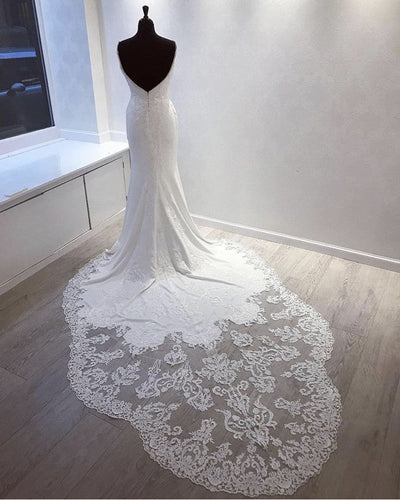 Mermaid Lace Train Wedding Dresses