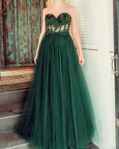Green Prom Dresses See Through