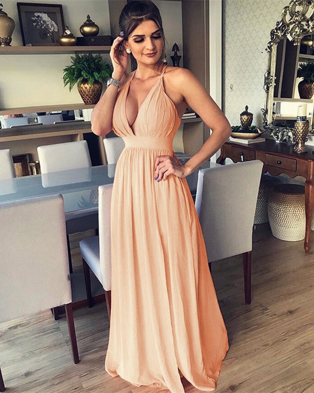 Sexy Bridesmaid Dresses Long Chiffon Split Formal Gowns – alinanova