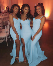Load image into Gallery viewer, Baby Blue Mermaid Bridesmaid Dresses
