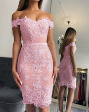 Load image into Gallery viewer, Pink Homecoming Dresses Lace
