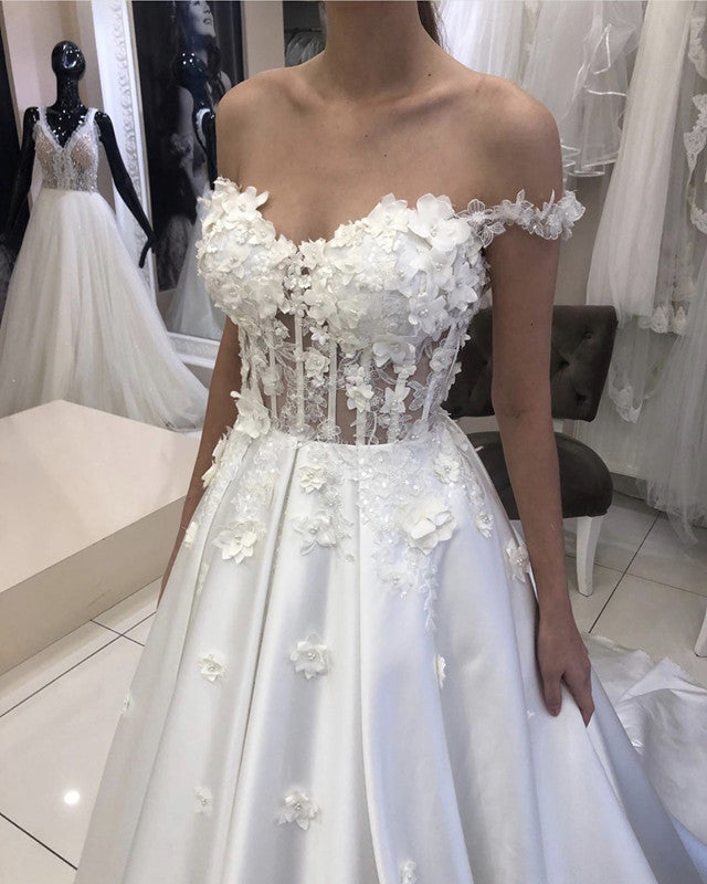 Sheer Bodice Wedding Dress