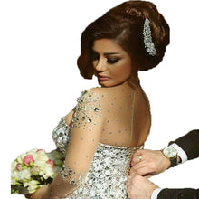 Load image into Gallery viewer, Sheer Long Sleeves Organza Ruffles Wedding Dress Ball Gowns
