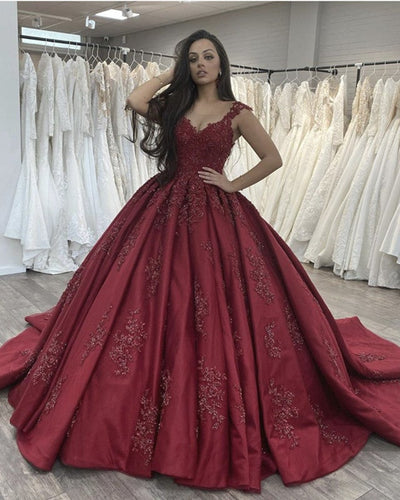 Wedding Dress Burgundy