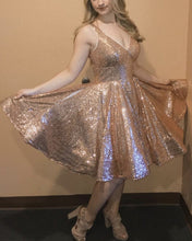 Load image into Gallery viewer, Sequin Homecoming Dresses Knee Length
