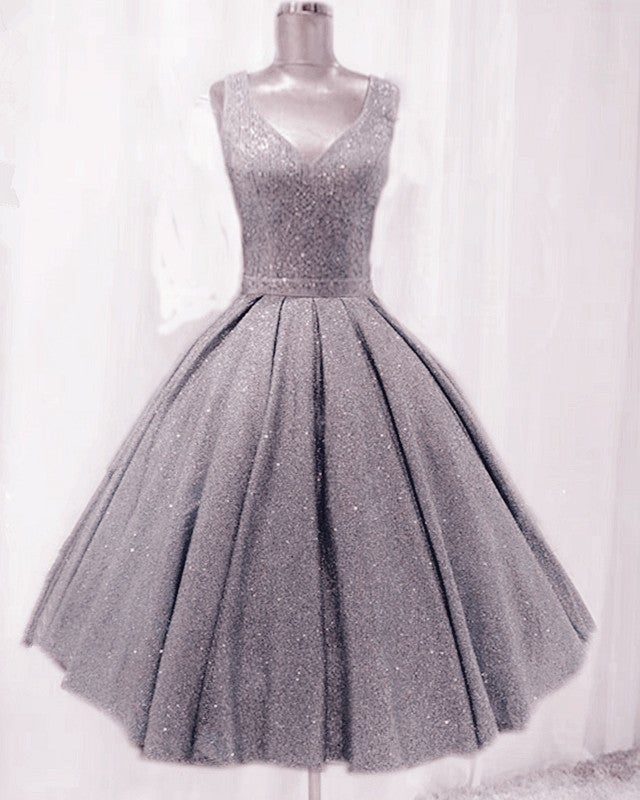 Short Seuqins Homecoming Dress V Neck Prom Ball Gown – alinanova