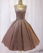 Load image into Gallery viewer, Short Rose Gold Prom Dresses
