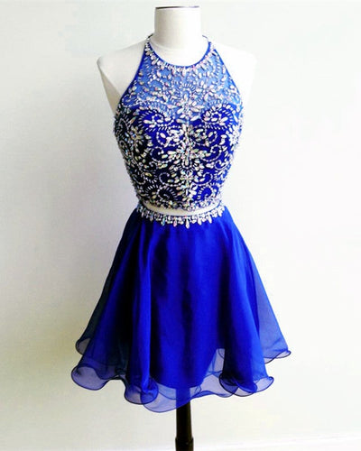 Short Beaded Chiffon Two Piece Dress-alinanova