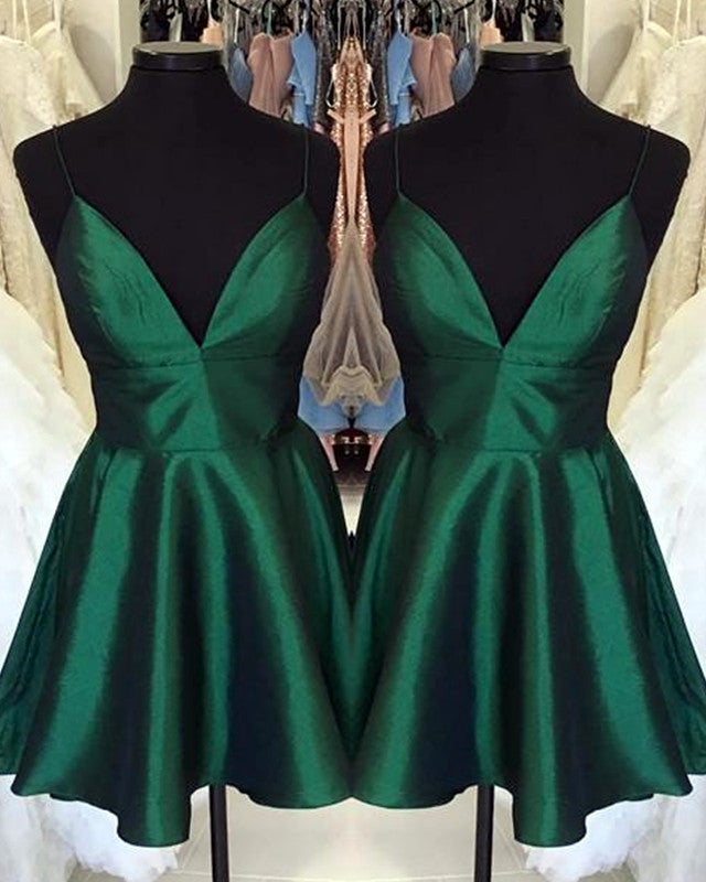 Dark Green Homecoming Dresses Short