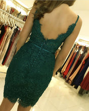 Load image into Gallery viewer, Short Green Lace Bodycon Prom Dresses
