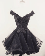 Load image into Gallery viewer, Short Lace Beaded V-neck Off Shoulder Homecoming Dresses Organza
