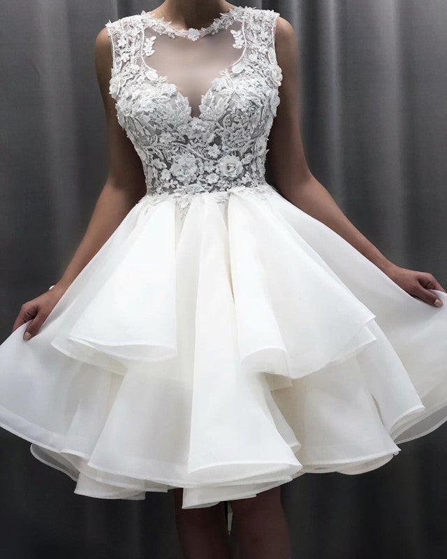 short frilly wedding dresses Lena Lace Short Wedding Dress