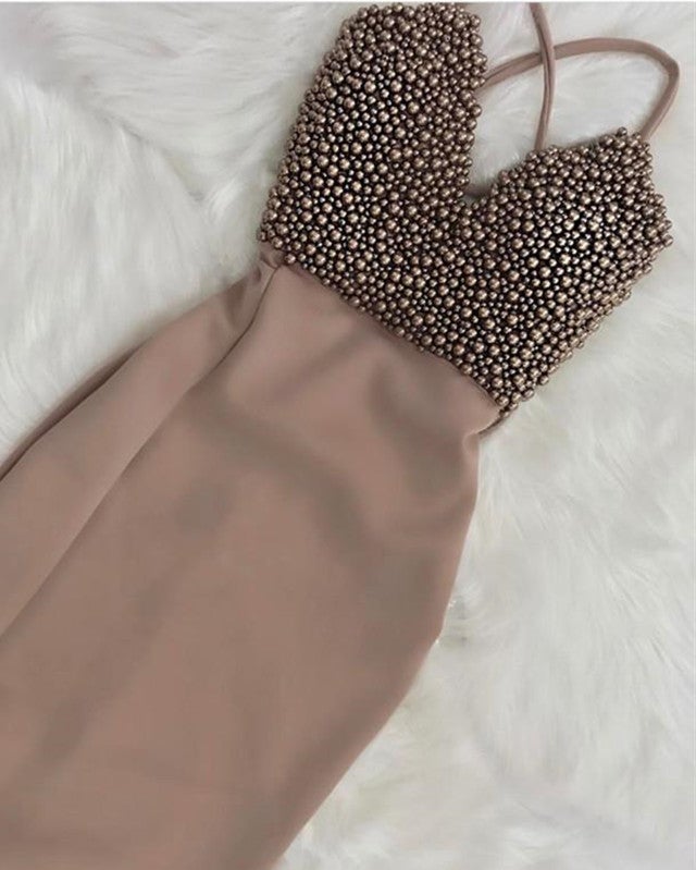 Short Pearl Beaded Homecoming Dresses Bodycon Short Pearl Beaded Homecoming Dresses Bodycon