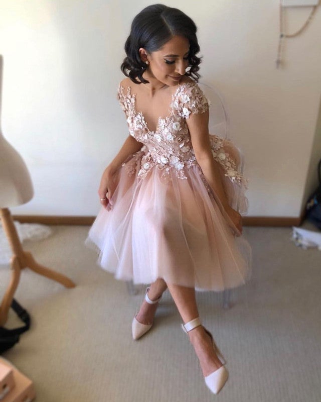 Short Pink Bridesmaid Dresses Mixed Style Short Pink Bridesmaid Dresses Mixed Style