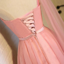 Load image into Gallery viewer, Short Pink Tulle Pleated Bridesmaid Dresses One Shoulder
