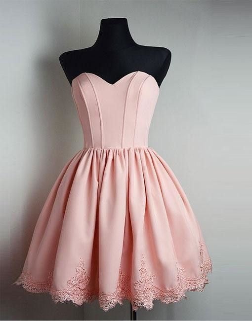 Blush Pink Sweetheart Homecoming Dresses