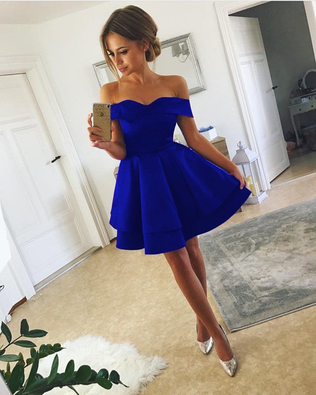 Royal Blue Homecoming Dresses Short