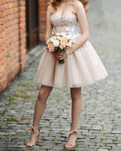 Load image into Gallery viewer, Short Tulle Cottagecore Homecoming Dresses Corset Removable Sleeves

