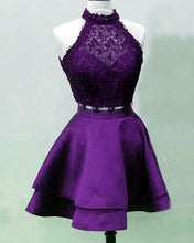 Load image into Gallery viewer, Short Purple Two Piece Prom Dresses
