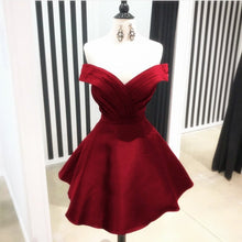Load image into Gallery viewer, Short V Neck Off The Shoulder Homecoming Dresses
