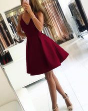 Load image into Gallery viewer, Burgundy Homecoming Dresses Short
