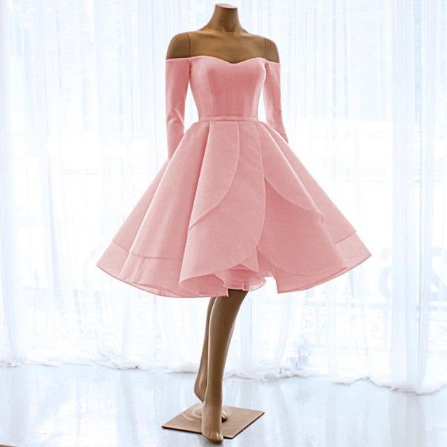1950s Short Mini Wedding Dresses Ball Gowns Off Shoulder Ruffle Skirt –  alinanova