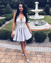 Load image into Gallery viewer, Silver Homecoming Dresses 2019
