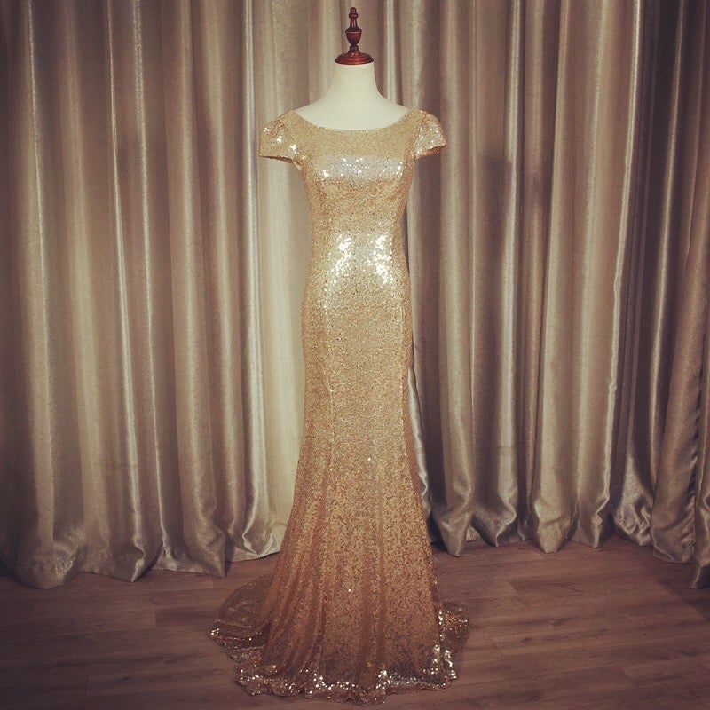 Silver Sequin Cap Sleeves Bridesmaid Dresses Floor Length alinanova Silver Sequin Cap Sleeves Bridesmaid Dresses Floor Length alinanova