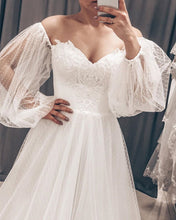 Load image into Gallery viewer, Puffy Sleeves Wedding Dress 2021
