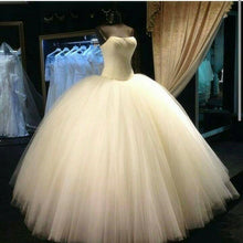Load image into Gallery viewer, Simple Design Strapless Tulle Wedding Dresses Ball Gowns-alinanova
