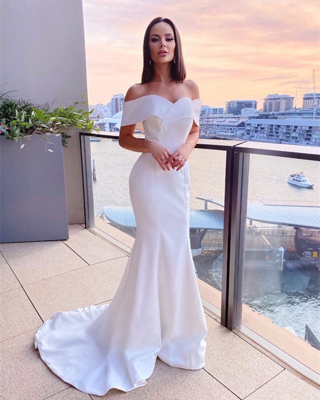 Simple Mermaid Wedding Dress Off The Shoulder Simple Mermaid Wedding Dress Off The Shoulder