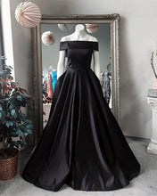 Load image into Gallery viewer, Black-Ballgowns-Prom-Dresses-2019-Long-Satin-Formal-Party-Dress
