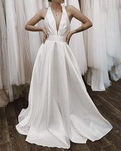 Load image into Gallery viewer, Simple Halter Wedding Dress
