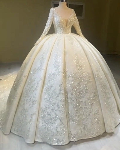 Sleeved Wedding Dress Ball Gown