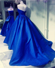 Load image into Gallery viewer, Sleeveless Ball Gown Satin Dresses With Bow Sashes
