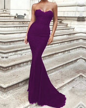 Load image into Gallery viewer, Purple Lace Mermaid Prom Dresses
