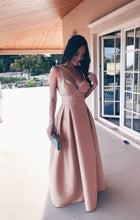 Load image into Gallery viewer, Spaghetti Straps Sweetheart Long Satin Floor Length Bridesmaid Dresses
