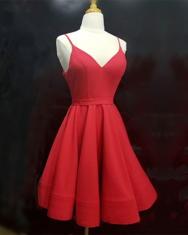 slim fit dress slacks Spaghetti Straps V-Neck Satin Homecoming Dresses Ball Gown Party Dress