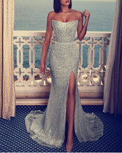 Load image into Gallery viewer, Silver Sparkle Mermaid Dresses

