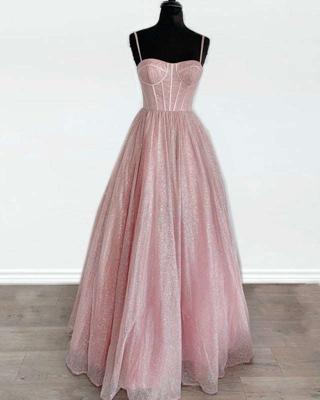 Sparkly Prom Dresses Sweetheart Corset Spaghetti Straps Formal Gowns alinanova Sparkly Prom Dresses Sweetheart Corset Spaghetti Straps Formal Gowns alinanova