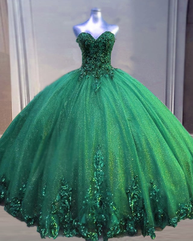 Green Sparkly Quince Dress Sparkly Emerald Green Lace Floral Quinceanera Dresses Sequined Sweet 16 Dress Ball Green Sparkly Quince Dress Sparkly Emerald Green Lace Floral Quinceanera Dresses Sequined Sweet 16 Dress Ball