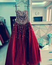 Load image into Gallery viewer, Strapless Bodice Corset Tulle Ball Gowns Prom Dresses Sequin Beaded
