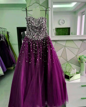 Load image into Gallery viewer, Strapless Bodice Corset Tulle Ball Gowns Prom Dresses Sequin Beaded
