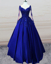 Load image into Gallery viewer, Long Sleeves Prom Dresses Royal Blue
